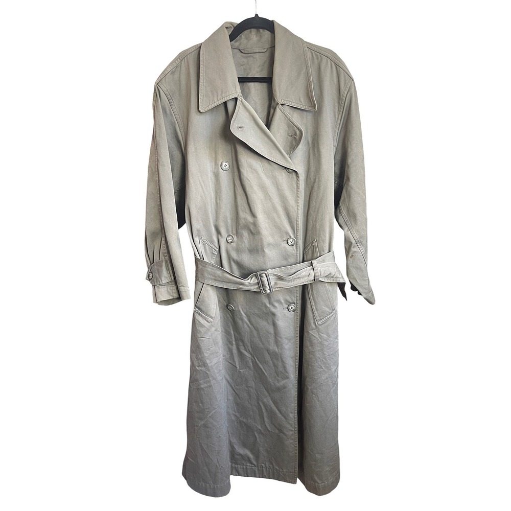 Issey Miyake Vintage 80's Designer Trench‎ Coat Numbered Men's Olive Green M